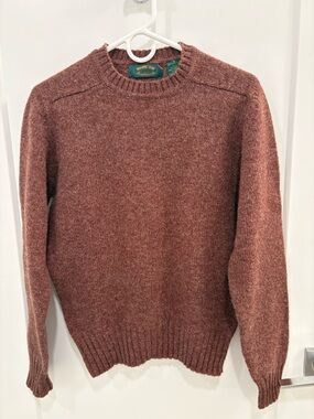 Vintage Maine Bay Traditionals Brown 100% Shetland Wool Sweater Size Small